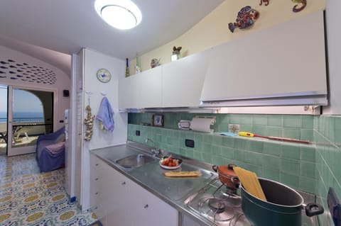 Apartment, 1 Bedroom, Terrace, Sea View | Private kitchen | Oven, stovetop