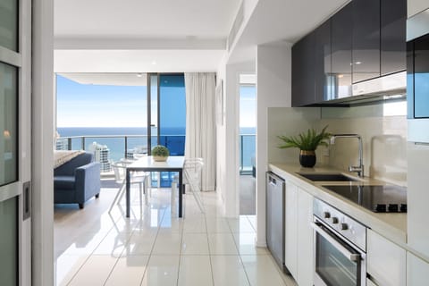 Deluxe Apartment, 2 Bedrooms, 2 Bathrooms, Ocean View | Private kitchen | Full-size fridge, microwave, oven, stovetop