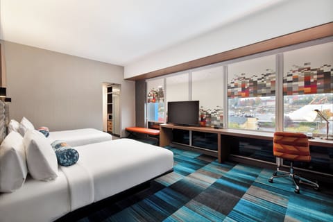 aloft, Room, 2 Queen Beds, Corner | In-room safe, desk, blackout drapes, iron/ironing board