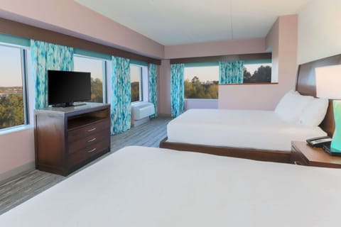 Room, 2 Queen Beds, Accessible (Mobility & Hearing, Roll-In Shower) | Premium bedding, in-room safe, desk, laptop workspace