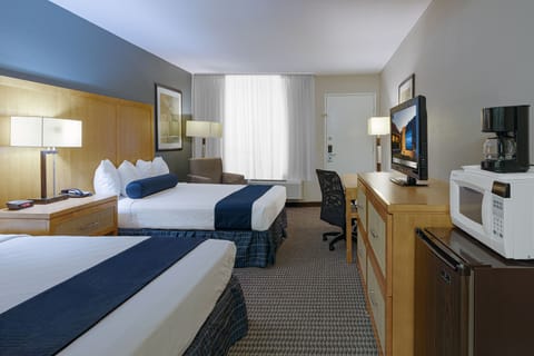 Room, 2 Queen Beds, Non Smoking | In-room safe, desk, laptop workspace, blackout drapes