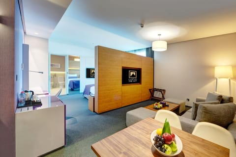 Junior Suite (Offer: 20% Off F&B, 30% Off on Spa, Free Beach Transfer) | Living area | Flat-screen TV