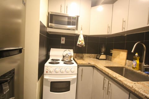 Apartment | Private kitchen | Fridge, microwave, oven, stovetop