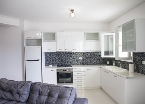 Apartment, 2 Bedrooms, Sea View | Private kitchen | Fridge, oven, stovetop, coffee/tea maker