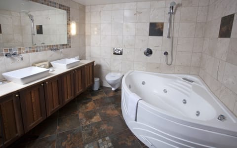 Junior Suite, River View | Bathroom | Combined shower/tub, jetted tub, free toiletries, hair dryer