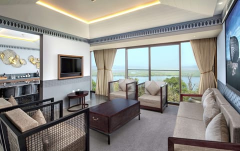 Premium Suite, River View | Living area | 42-inch LCD TV with cable channels, TV