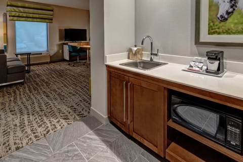 Suite, 1 King Bed, Accessible (Mobility & Hearing, Roll-in Shower) | Premium bedding, in-room safe, desk, laptop workspace