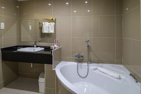 Standard Double Room | Bathroom | Separate tub and shower, bathrobes, towels