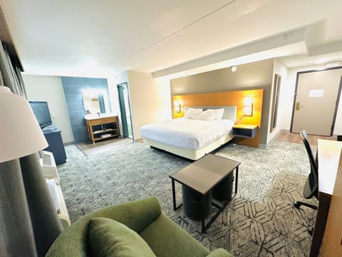 Suite, 1 King Bed, Non Smoking | Premium bedding, desk, blackout drapes, iron/ironing board