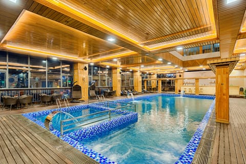 Indoor pool, open 6 AM to 8 PM, sun loungers