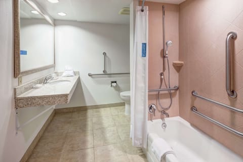 Room, 2 Queen Beds, Accessible, Non Smoking | Bathroom | Shower, hair dryer, towels
