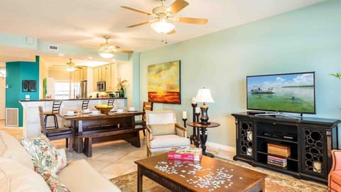 This condo has an open floor plan...