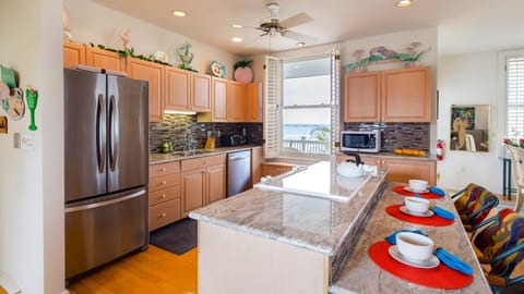 The kitchen is fully equipped with all of the tools and appliances you could need...