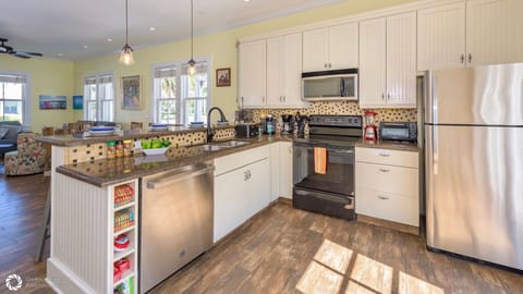 The kitchen has all state-of-the-art appliances...