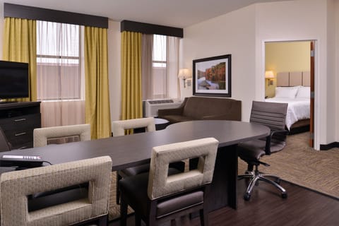 Suite, 1 Bedroom | Hypo-allergenic bedding, desk, laptop workspace, blackout drapes