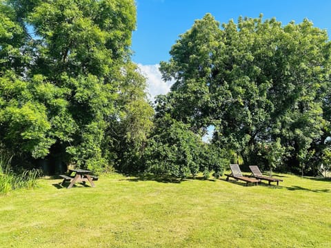 Large rear garden with pond