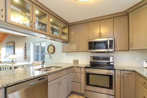 Condo, 2 Bedrooms, River View | Private kitchen | Full-size fridge, microwave, oven, stovetop