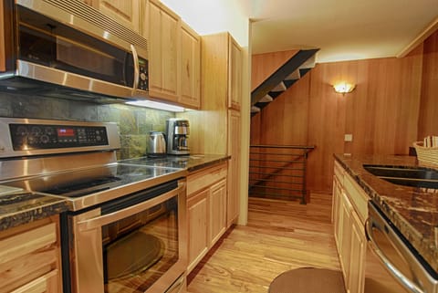 Stainless appliances in kitchen