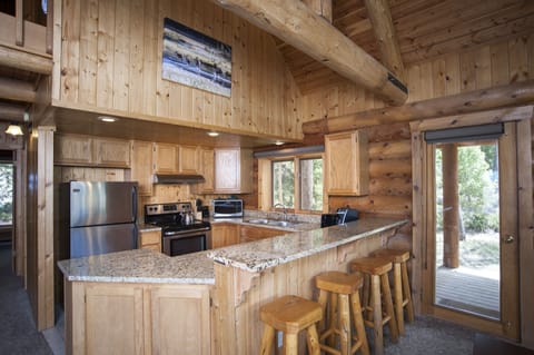 Mountain Chalet | Private kitchen | Microwave, coffee/tea maker