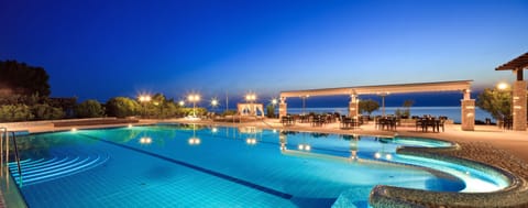 Seasonal outdoor pool, pool umbrellas