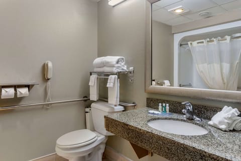 Room, 2 Queen Beds, Accessible, Non Smoking | Bathroom | Combined shower/tub, hydromassage showerhead, designer toiletries