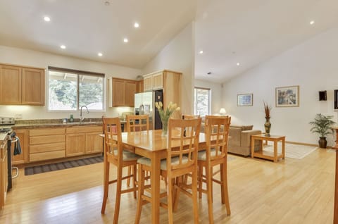 Breakfast table in kitchen
