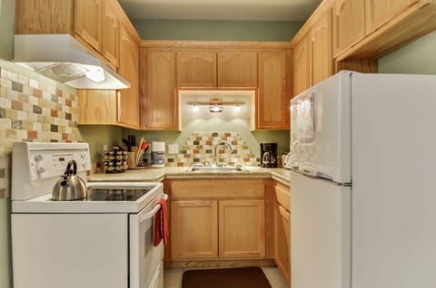 Suite: A second, smaller kitchen has all the basics and, of course, coffee making.