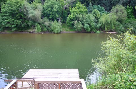 View of the dock from the backyard - available mid-June to mid-September - conditions permitting.