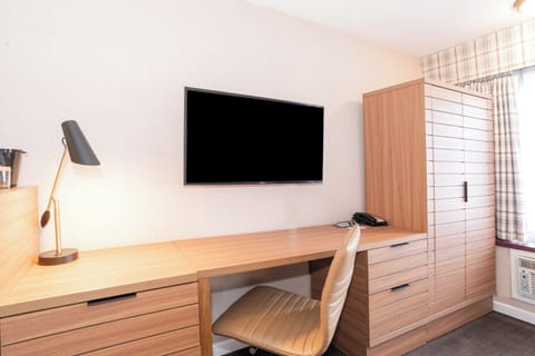 Standard Room, 2 Double Beds | In-room safe, desk, laptop workspace, blackout drapes