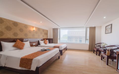 Family Twin Room, City View | Premium bedding, minibar, in-room safe, desk