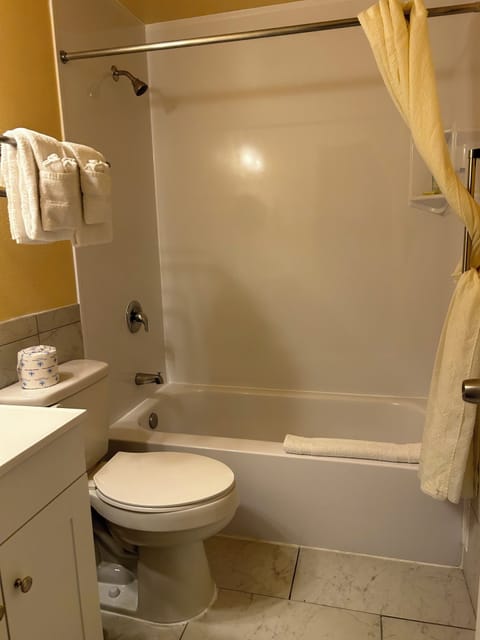 Standard Room, 1 King Bed | Bathroom | Combined shower/tub, free toiletries, hair dryer, towels