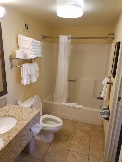 Suite, Multiple Beds, Non Smoking | Bathroom | Free toiletries, hair dryer, towels