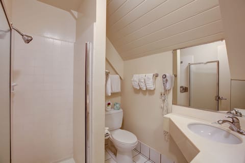 Quadruple Room, Multiple Beds | Bathroom | Shower, hydromassage showerhead, free toiletries, hair dryer