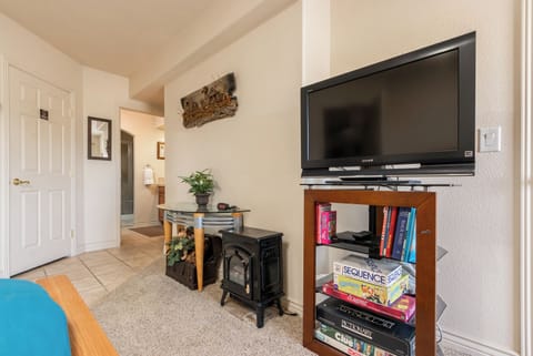 Sony television with DVD player in twin bedroom.