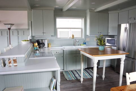 Kitchen with stainless steel appliances