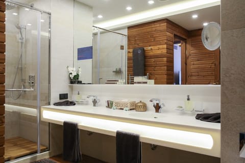 Presidential Apartment  | Bathroom | Combined shower/tub, designer toiletries, hair dryer, bathrobes