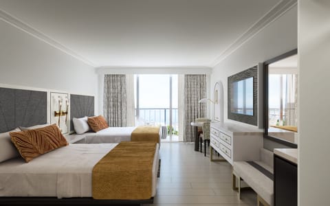 Room, 2 Queen Beds, Ocean View | In-room safe, desk, laptop workspace, soundproofing