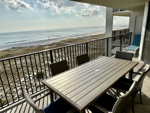New balcony furniture! Lots of seating.