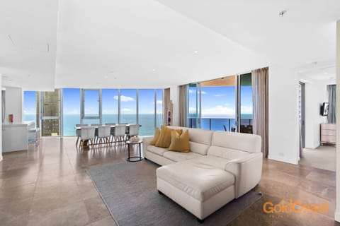 Sub Penthouse 4-Bed 4 Bath Ocean Views | Living area | Flat-screen TV, DVD player