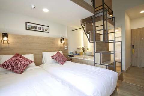 Family Twin Room | In-room safe, soundproofing, iron/ironing board, free WiFi