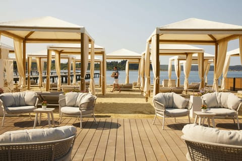 Private beach, beach cabanas, sun loungers, beach umbrellas