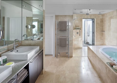 Premium Suite | Bathroom | Separate tub and shower, jetted tub, rainfall showerhead, hair dryer