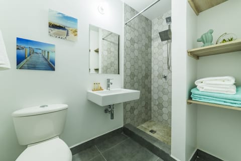 Deluxe Studio Suite, 1 King Bed with Sofa bed, Kitchen | Bathroom | Shower, rainfall showerhead, free toiletries, hair dryer