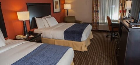 Business Room, 2 Queen Beds | Desk, blackout drapes, iron/ironing board, free WiFi
