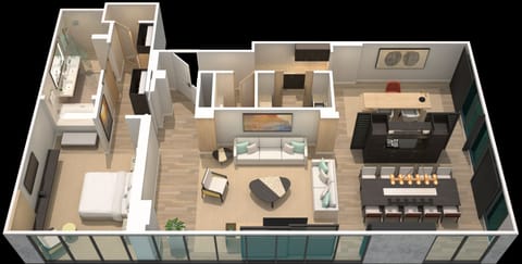 Executive Suite, 1 King Bed, City View | Floor plan