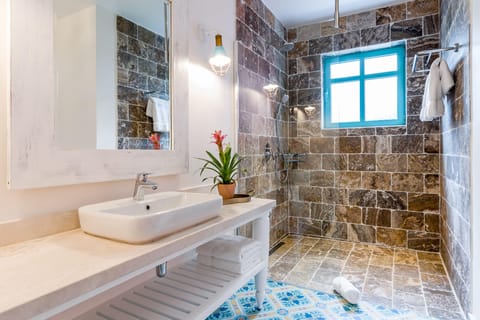 Plunge Pool Casita | Bathroom | Shower, rainfall showerhead, designer toiletries, hair dryer