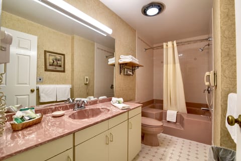 Lawn View Suite  1 King Bed | Bathroom | Designer toiletries, hair dryer, towels
