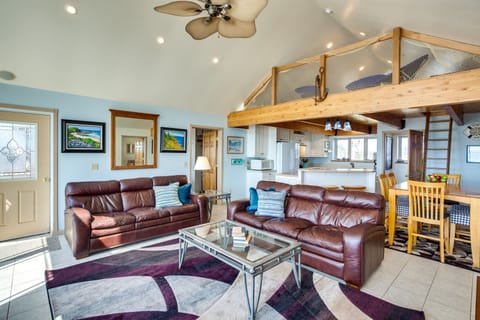 The loft above the kitchen is perfect for the kids.