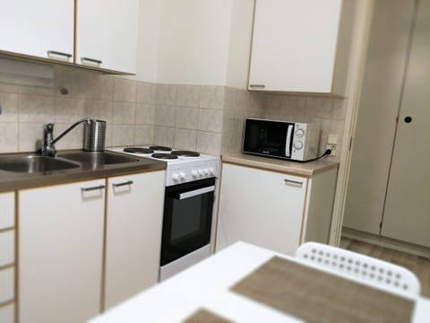 Standard Apartment, 1 Bedroom | Private kitchen | Full-size fridge, microwave, oven, stovetop