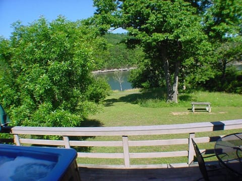 Private six-person hot tub and lake view from the deck!